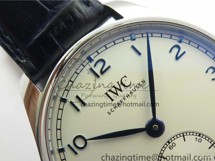 MIROTIME 0411 Packable Portuguese IW358304 ZF 1:1 Best Edition SS White Dial Blue Markers on Leather Strap A 7079
